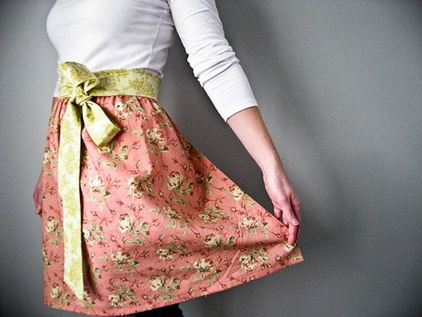 Pink and gold apron retro