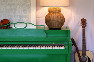 green painted piano