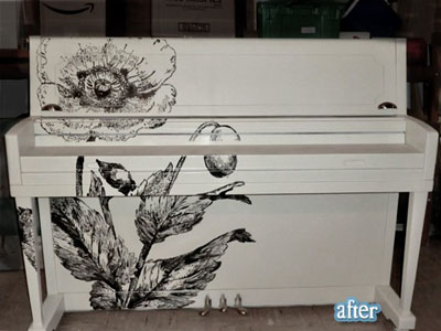 poppy decal piano