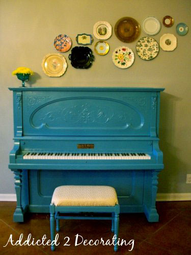 Turquoise Piano Painted Paino