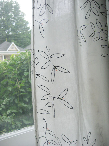 Ikea Hedda Blad white curtains in living room window