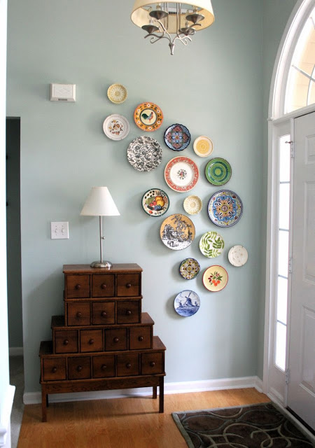 Random plates gallery wall