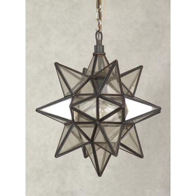 Glass star pendant light moravian star
